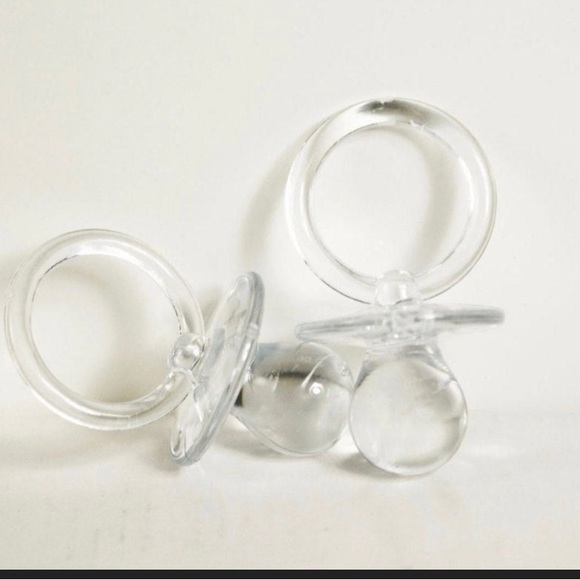 12PCS Plastic Pacifiers, Baby Shower Pacifiers, Blue, Pink, Yellow, - Picture 2 of 10